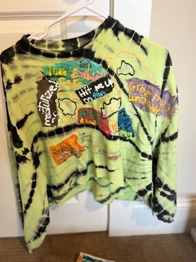 Handpainted hit me up on aim sweater